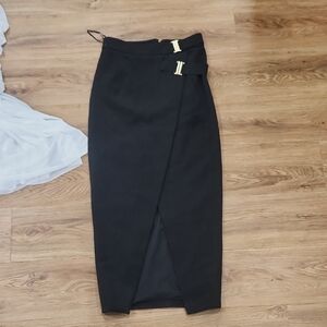 Elegant Black Wrap Skirt
